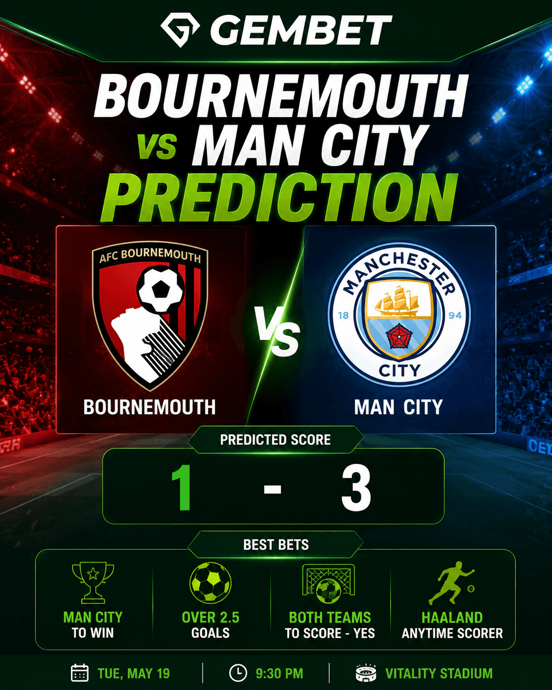 Bournemouth vs Manchester City - 19052026