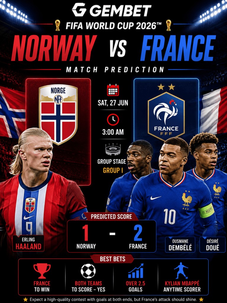 Norway vs France prediction - FIFA World Cup - 27062026